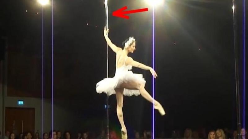 Pare o simpla balerina, priviti insa ce se intampla cand urca pe scena!!