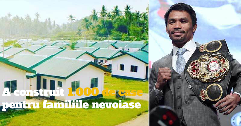 Manny Pacquiao a construit 1.000 de locuinte pentru familiile nevoiașe din satul său natal